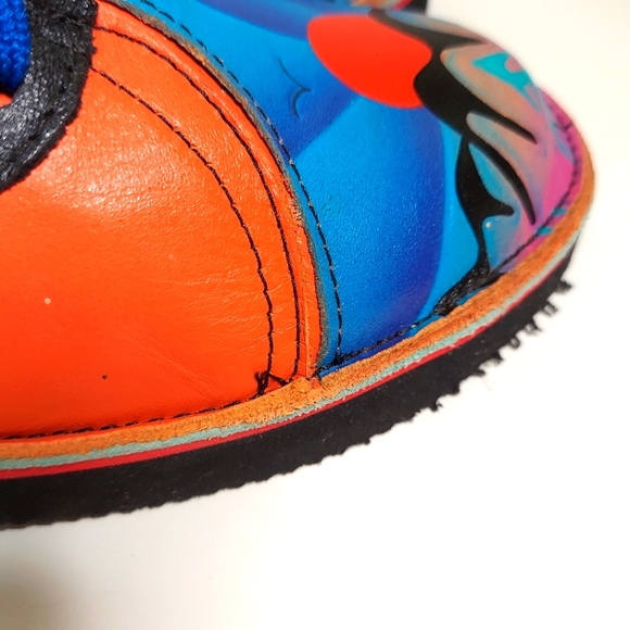 Sole Tech Multicolor Leather Sunset Design Lace Up Shoes - Picture 13 of 15